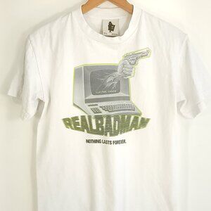 Real Bad Man Graphic T-Shirt Men's Small White Play More Ginuwine Distressed USA